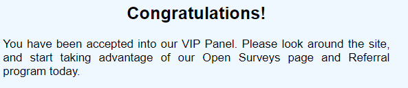 Brand Institute Surveys VIP welcome message