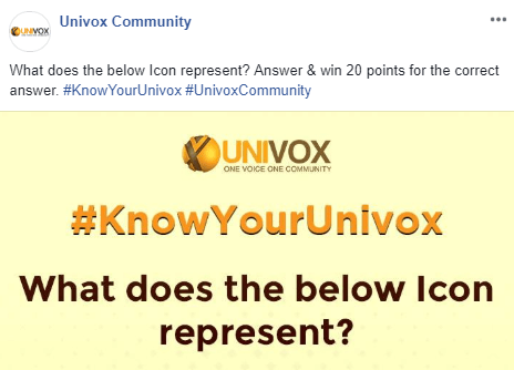 Example of a Univox contest on Facebook