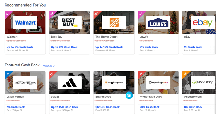 Cashback on Swagbucks