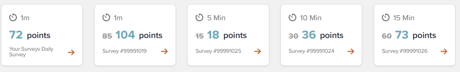 Survey providers on PrizeRebel