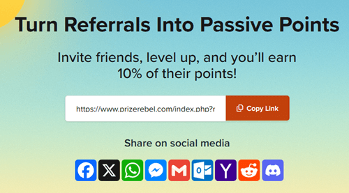 PrizeRebel referral program