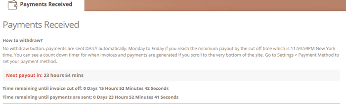 TimeBucks payout settings