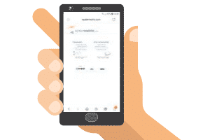 The SpiderMetrix website on a mobile phone