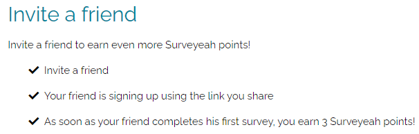 Surveyeah referral program details