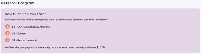 Rewarding Ways referral program