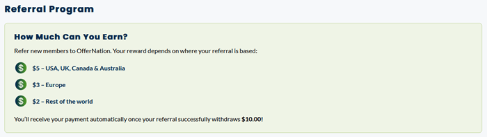 The OfferNation referral program