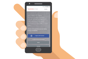Clear Voice Surveys website on a phone