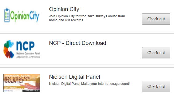 Pages of offers during the iSurveyWorld sign-up