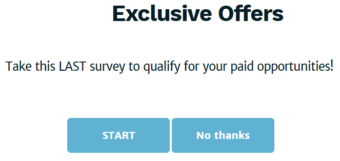 The exclusive offers during the Survey Voices sign-up