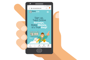 PointClub open on a mobile phone