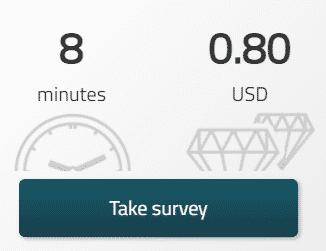 SurveyRewardz survey with reward and estimated time