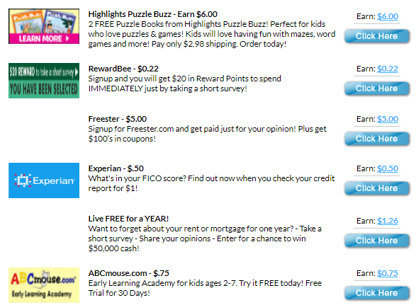 The few offers in the Signature Surveys members area