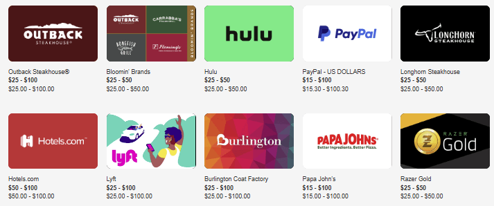 InboxDollars reward options