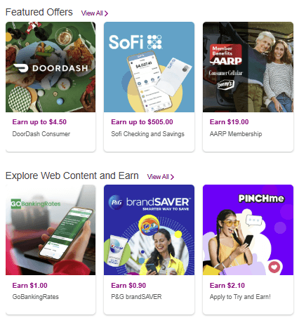 Paid offers on InboxDollars