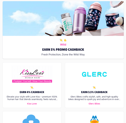 Cashback offers on Qmee