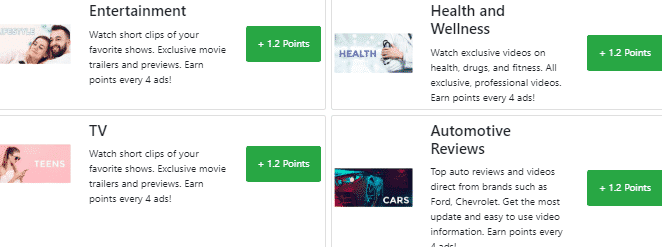 Video options on Keep Rewarding