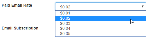 Choosing the reward per paid email