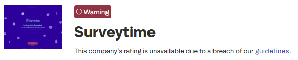 Surveytime Trustpilot warning