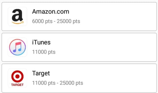 Some of the CashKarma reward options