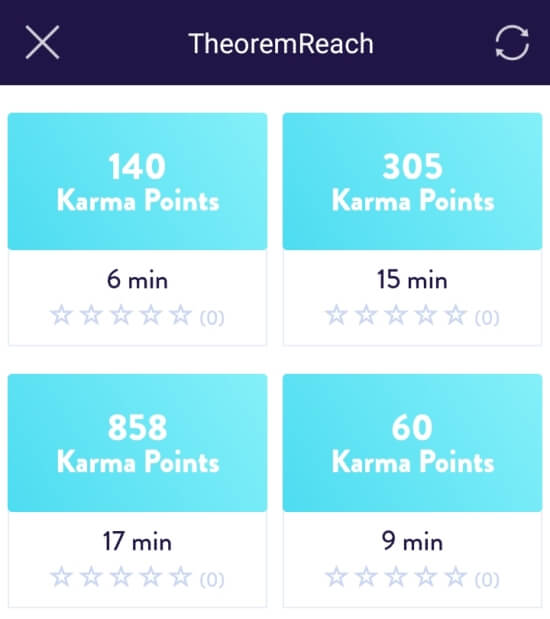 Paid surveys in the CashKarma app