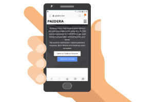 Paidera website on a phone
