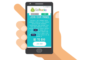 Saybucks website on a phone