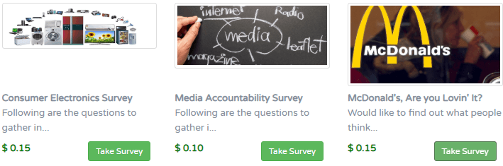 Paidera surveys list