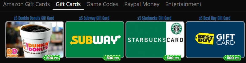 Rewards1 reward categories