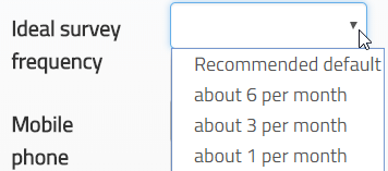 Survey frequency setting on Panel Champ