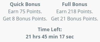 The CreationsRewards daily goal bonus