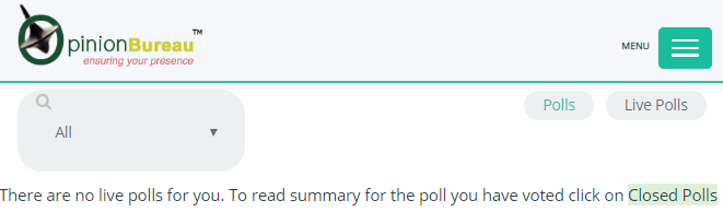 No live polls on Opinion Bureau