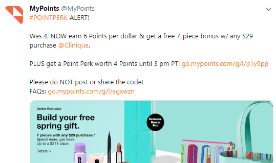 MyPoints Point Perks example