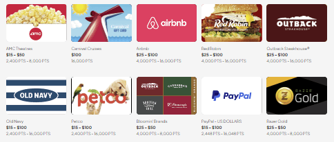 MyPoints reward options