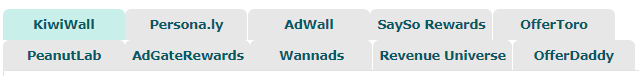 The offerwalls on Unique Rewards