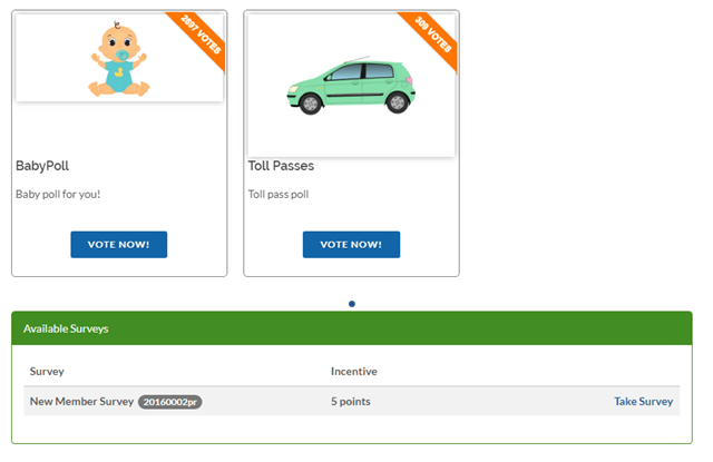 American Consumer Opinion member dashboard