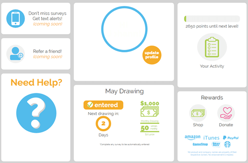 E-Poll Surveys member dashboard