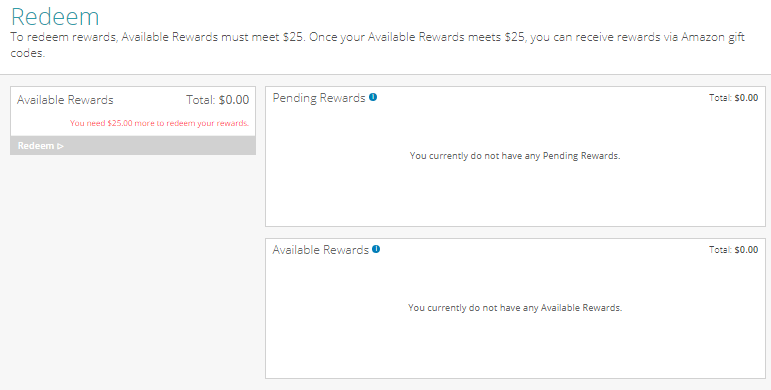 Product Report Card reward redemption page