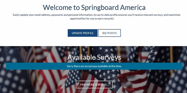 Springboard America member dashboard