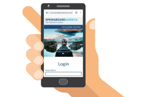 Springboard America website on a phone