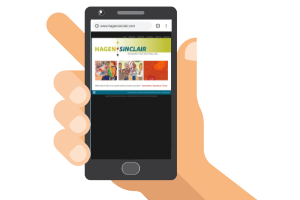 Hagen Sinclair website on a phone