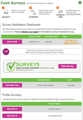 Paid surveys on DailyRewards