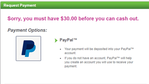 The DailyRewards payment request page