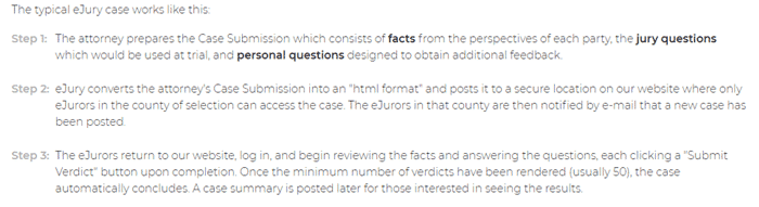 How eJury legal surveys work