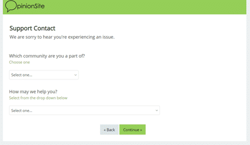 OpinionSite contact page