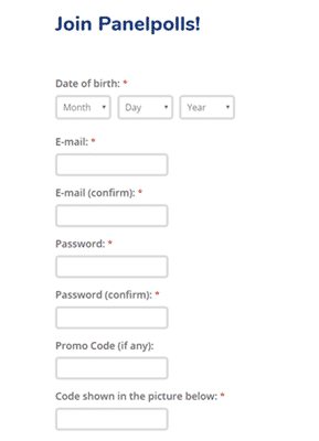 PanelPolls registration form