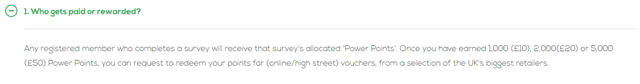 power of opinions payment threshold