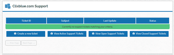 ClixBlue support ticket system