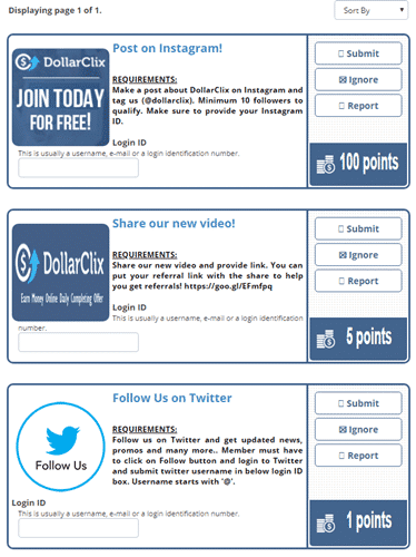 DollarClix paid offers