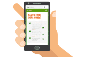 Get-Paid.com on a mobile phone
