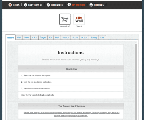Pay Per Click tasks on Get-Paid.com